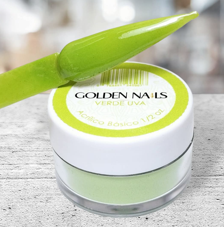 ACRILICO VERDE UVA GOLDEN NAILS